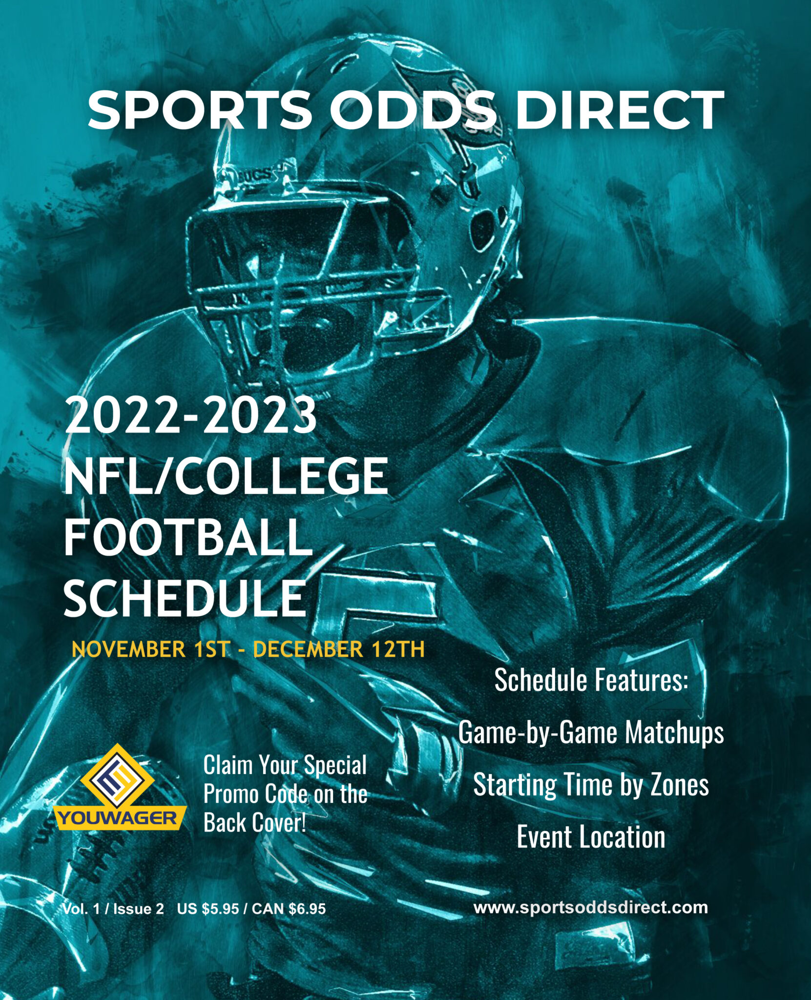 2022-2023 NFL/College Football Schedule, Book 2 (Digital Edition) - Sports Gaming Publishing